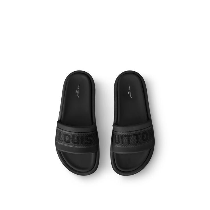 LOUIS VUITTON® - Lv Bliss Comfort Mule - Black Lv Slides, Louis Vuitton Gifts, Micro Bags, Slouchy Bag, Spring Sandals, Trunk Bag, Shop Shoes, Wallet Pouch, Silver Jewelry Fashion