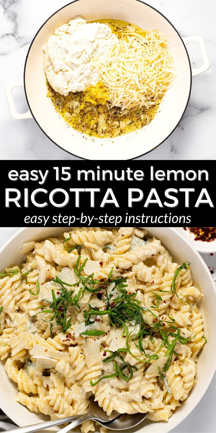 an easy 15 minute lemon ricotta pasta recipe is ready in less than 30 minutes