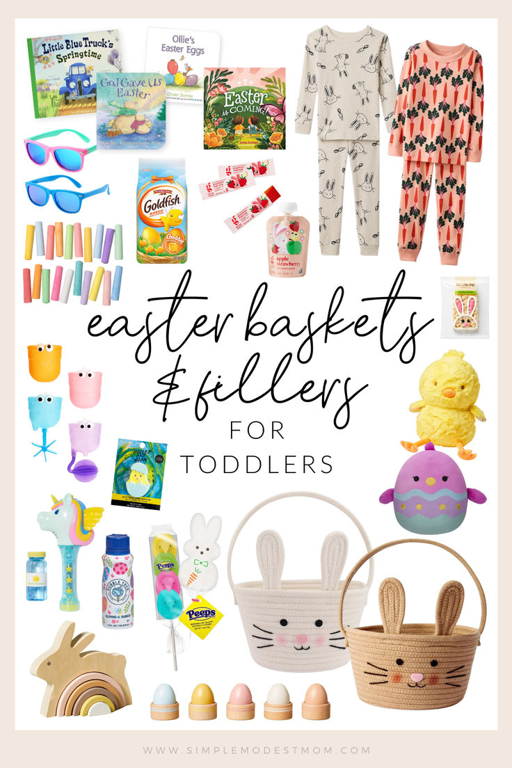 Easter Baskets & Fillers for Toddlers Cute Easter Baskets, Modest Mom, Kids Holidays, Easter Pajamas, Candy Snacks, Easter Baskets For Toddlers, Spring Decorations, Easter Basket Fillers, Toddler Easter