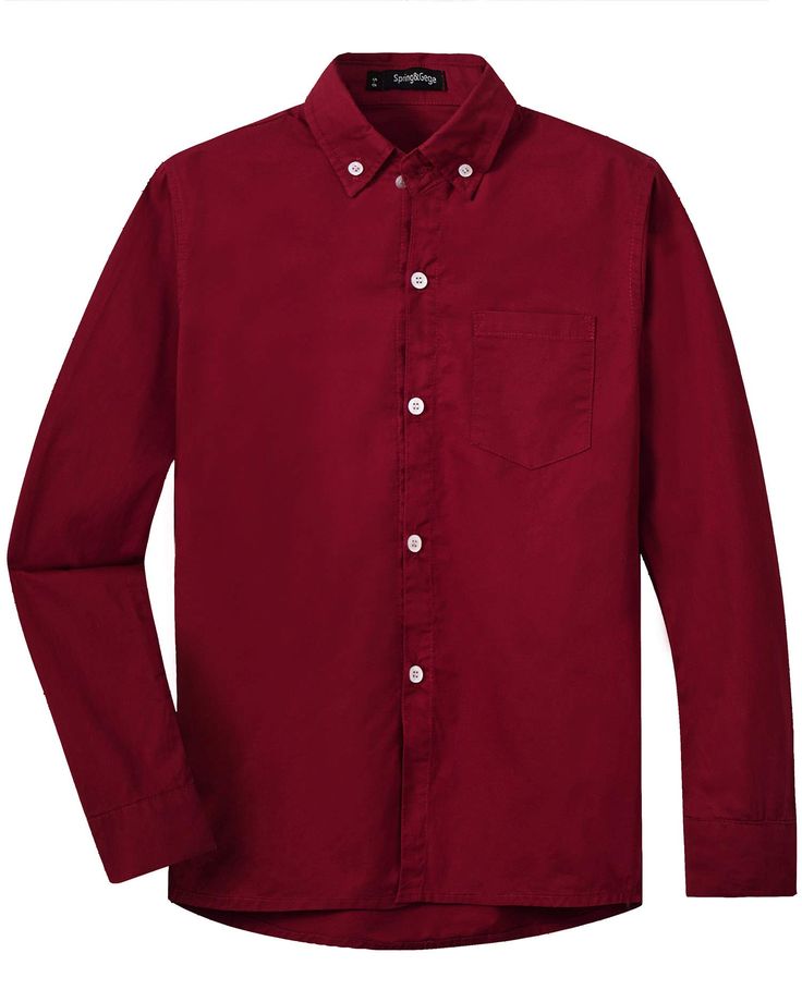 PRICES MAY VARY. Machine wash cold with like color, iron or steam with low heat Classic button-down collar shirt Features button-front placket, single chest pocket, button cuffs, single chest pocket, round hem and pleated back for easy activities This dress shirt perfect complement to any dress pant, khakis and jeans. Also great for layered with a sweater or jacket in the fall or winter. Suitable for formal, casual, daily, school uniforms and other Special Occasion life graduation, party, weddin Solid Winter Shirt With Button Closure, Solid Winter Shirt With Buttons, Cotton Long Sleeve School Shirt, Long Sleeve Cotton Shirt With Button Closure, Slim Fit Solid Color Shirt With Pockets, Slim Fit Solid Shirt With Pockets, Cotton Long Sleeve Shirt With Button Closure, Button-up Shirt With Pockets, Winter Cotton Shirt With Button Closure