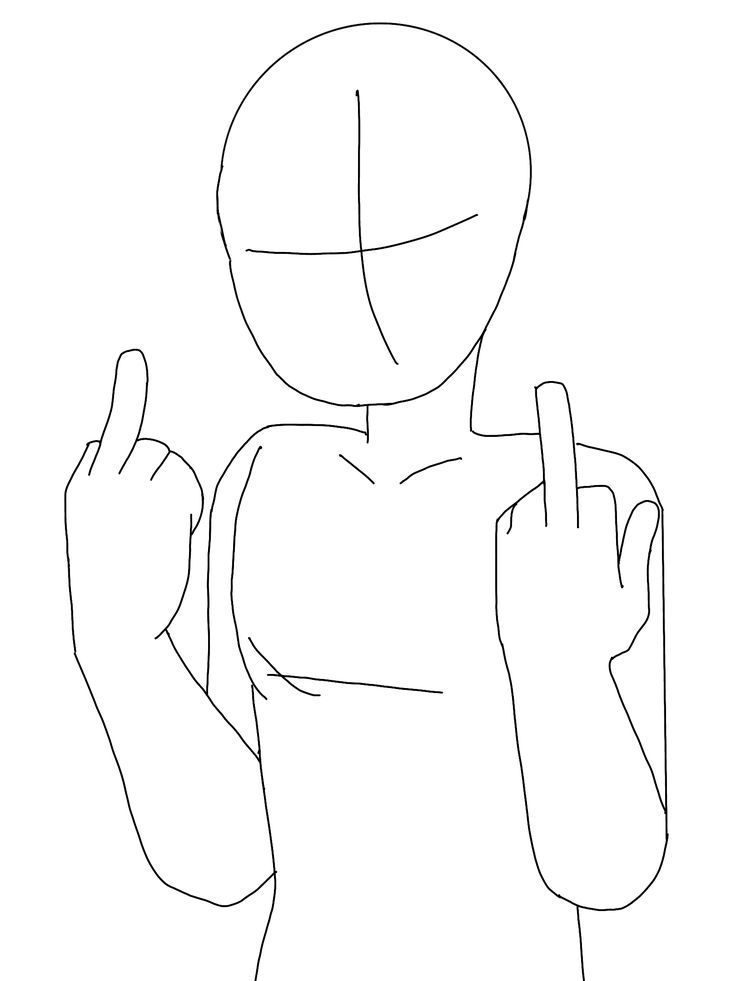 a drawing of a person giving the peace sign