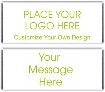 two white business cards with green text on the front and back, one is blank for your own logo