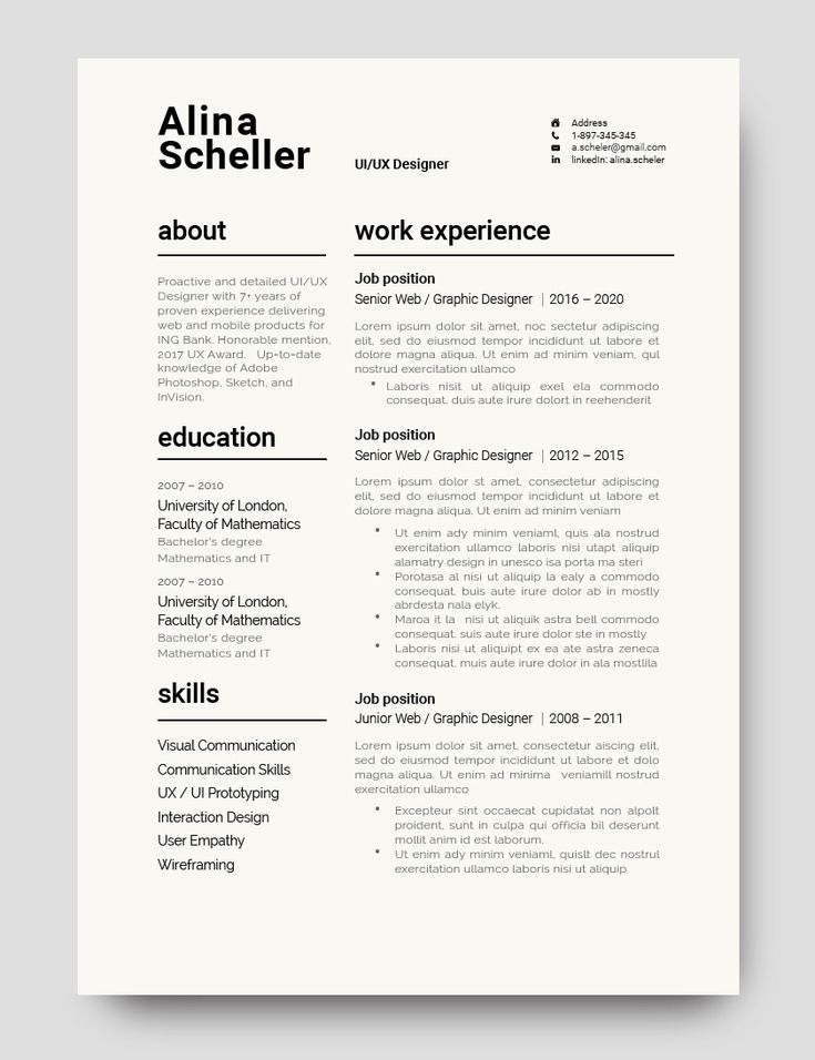 a professional resume template with no work experience on the front and back cover, it is clean