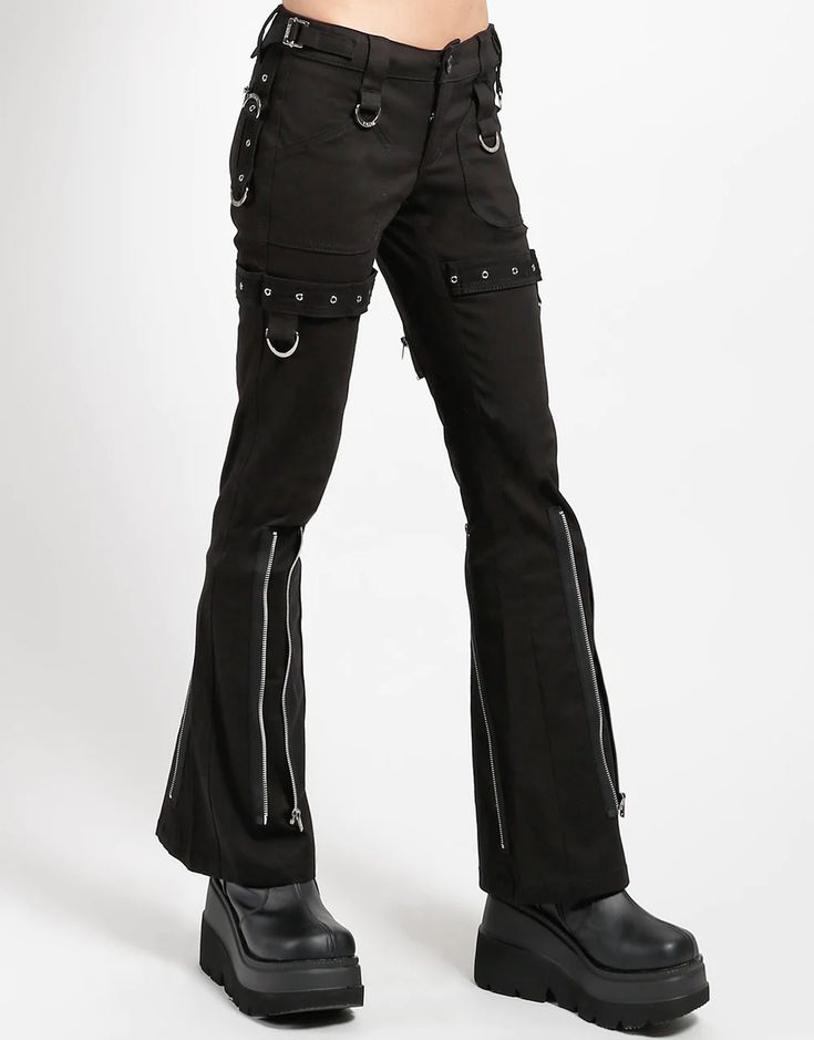 TRIPP NYC - SUPER EYELET PANT BLACK Eyelet Pants, Tripp Pants, Strap Pants, Punk Clothing, Black Punks, Tripp Nyc, Punk Outfits, Low Rider, Red Outfit