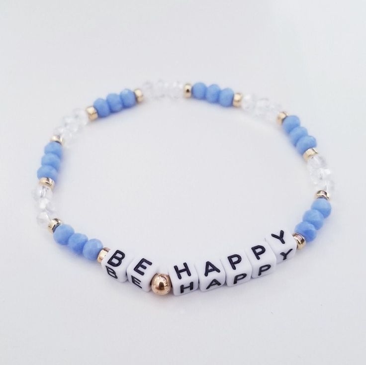 * D E S C R I P T I O N This custom bead bracelet is an informative and fun bracelet that can show your personality. So many options and colors to pick from. Use your name, initials, your kiddos, pet names, motivation words, phrases - options are endless! These also make perfect gifts for - mamas to be, baby shower, bridal, bachelorette party, best friends, etc. ✿ Kindly note the listing price is for one bracelet, photos with multiple bracelets is to show different styles only. ✿ Use the personalize box at checkout to list , words. (words, initials or name) Too much text will not make the bracelet design look pretty. * C O L O R S Gold, White, Light Blue * D E T A I L S -Acrylic Beads (4mm Square)  -Resin beads -Cristal Beads -Clear Elastic Cord -Length is optional * P A C K I N G S When i Party Best Friends, Initials Bracelet, Motivation Words, Single Bracelet, Multiple Bracelets, Bridal Bachelorette Party, Fun Bracelet, Word Bracelet, Small Bracelets