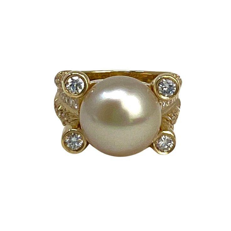 Tishman & Lipp 18K Gold Ring with 106 Diamonds and Golden Pearl (includes appraisal, Value: $5,790) Designer = Tishman & Lipp Size = 6.5 Material = 18K Gold Gemstone = Diamond/Pearl Condition = Excellent Class = Premier Location: Wilmette Item Number: 11405-1452 Item ID: 299089 Category: Ring Luxury Gold Pearl Ring With High Luster, Luxury Gold Rings With High Luster, Luxury High Luster Gold Pearl Ring, Luxury High Luster Gold Rings, Luxury 14k Gold Pearl Ring, Luxury Yellow Gold Pearl Ring With Polished Finish, Luxury Gold Pearl Ring, Luxury Yellow Gold Pearl Ring Hallmarked, Golden Pearl