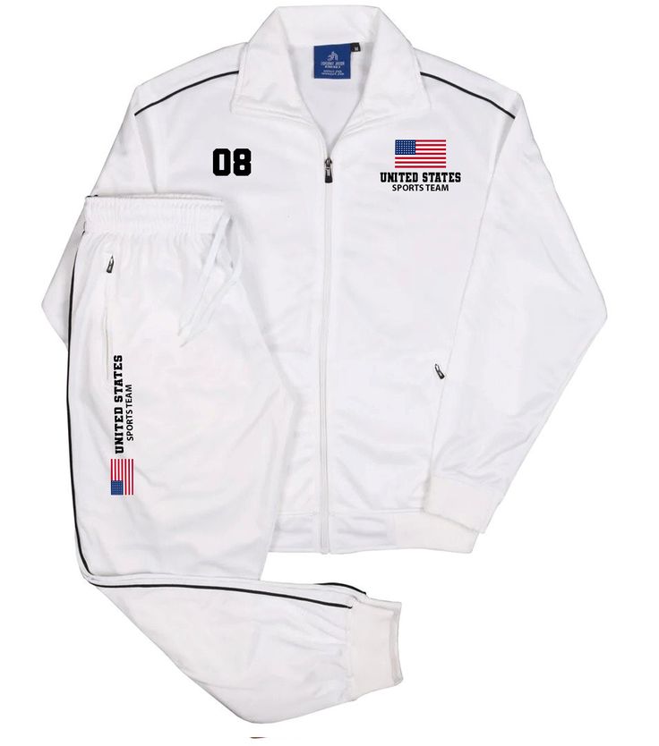 Royal Threads USA Olympics Sports Theme Tracksuits are great on the sports field and for daily casual activities. Perfect for Sports, Gym, Running, Trekking, Jogging, Exercise, and much more etc. This tracksuit is composed of very fine quality cotton & polyester blends. This sports theme tracksuit is durable and comfortable for every day wear. Men's jumpsuits have been in style for decades from the Olympics to daily activewear. Specifications: Men's/Boy's Regular Fit 2 piece Track Suit with USA Top And Bottom Outfit, Jogging Exercise, Men Jumpsuit, Jogging Pants Black, Sports Tracksuits, Sports Field, Men Tracksuit, Tracksuit Men, Plain Outfits