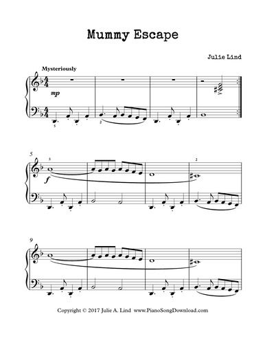 the sheet music page for mommy escape