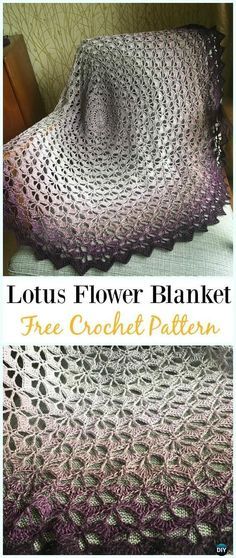 a crocheted blanket with the text lotus flower blanket free crochet pattern