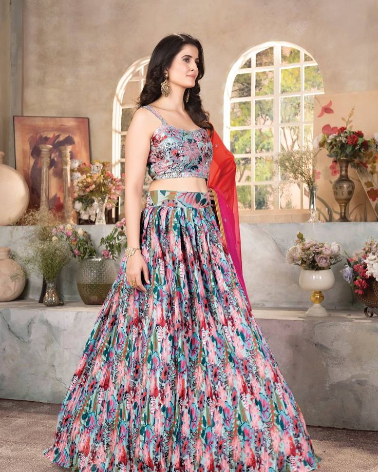 Pink with multi-tone soft tabby organza digital printed lehenga choli with soft organza dupatta to enhance your wedding look in budget. - Free shipping 🚚 - In-house Tailoring 🪡 - Wedding season discounts ✨ SHOP NOW 🛍️ gotifab.com [Indian ethnic, wedding dresses , handmade lehengas , indian wedding dresses,pink lehenga , lehenga choli, ghaghra choli] #pinkorganza #pinklehenga #bridesmaidsdress #lenghacholi #lenghacholi #indianweddingdress #desingercholi Wedding Dresses Pink, Indian Wedding Dresses, Ghaghra Choli, Dresses Handmade, Printed Lehenga, Ethnic Wedding, Lengha Choli, Pink Wedding Dresses, Pink Lehenga