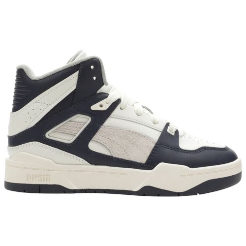 A legendary treat! Let your boys fit into the iconic style and trail-blazing functionality of the PUMA Slipstream Hi. Born in the 80s, revered in the 2000s, and re-designed today for your contemporary boys, these shoes include all the key aspects of the classic B-ball silhouette without compromising on the original essence. These PUMA shoes are part of the 75th Anniversary edition and come with a fresh fusion of vintage and modern style to fulfill your grade-schoolers’ present-day requirements. Scratch-resistant Synthetic High-top Sneakers For Streetwear, White Retro Outdoor Sneakers, Scratch-resistant Sporty Skate Shoes For Streetwear, Sporty Scratch-resistant Basketball Shoes For Streetwear, Sporty Scratch-resistant Skate Shoes For Streetwear, Sporty Lace-up Skate Shoes With Puma Logo, Puma High-top Skate Shoes For Sports, White High-top Puma Basketball Shoes, High-top Puma Basketball Shoes For Streetwear