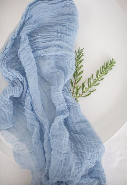 Dusty Blue Table Runner, Dusty Blue Table, Light Dusty Blue, Cheesecloth Table Runner, Blue Table Runner, Baby Blue Aesthetic, Light Blue Aesthetic, Mode Turban, Blue Aesthetic Pastel