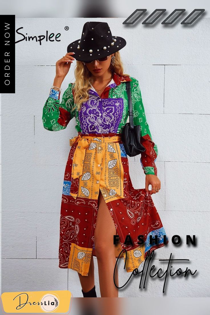 V-neck Long Sleeves Lace Up Buttons Floral Beach Maxi Shirt Dress Women Holiday Split Sash Dresses Print Loose Vestidos Shirt Dress Women, Cotton Shirts Women, Button Shirt Dress, Maxi Shirts, Dress Sash, Jackets Men Fashion, Statement Dress, Maxi Shirt Dress, Necklines For Dresses