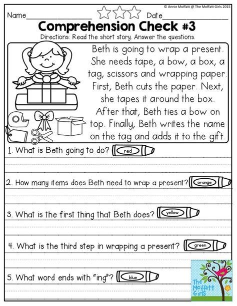 the worksheet for reading and writing in grade 3, which includes an image of a