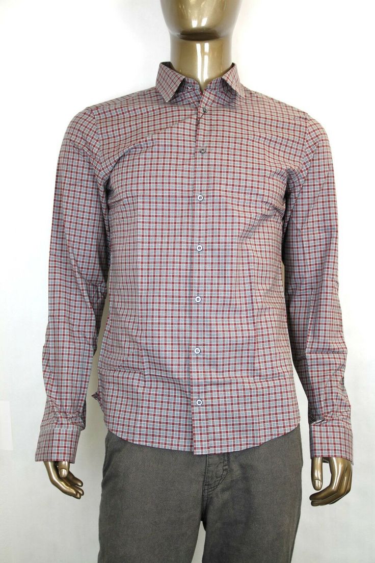 AUTHENTIC BRAND NEW GUCCI SHIRT MADE IN ITALY Material: 100% cotton Color/Pattern red/green/gray Measurements Size Shoulder Sleeve Chest Length 15 16.5" 27" 19" 30 1/4" 16.5 17.5" 27 1/8' 20" 30.5" Measurements were taken one side lying flat Please keep in mind that measurements are provided only as a guide and are approximate.  Sizes listed are based on the item label. Item fit and sizing can vary by Manufacturer. Color appearance may vary depending on your monitor settings. PAYMENT: INTERNATIO Gucci Cotton Shirt For Workwear, Gucci Cotton Shirt For Work, Gucci Button-up Shirt For Spring, Gucci Spring Button-up Shirt, Spring Gucci Button-up Shirt, Gucci Spread Collar Shirt For Work, Gucci Cotton Button-up Tops, Gucci Cotton Shirt For Spring, Gucci Spring Workwear Shirt