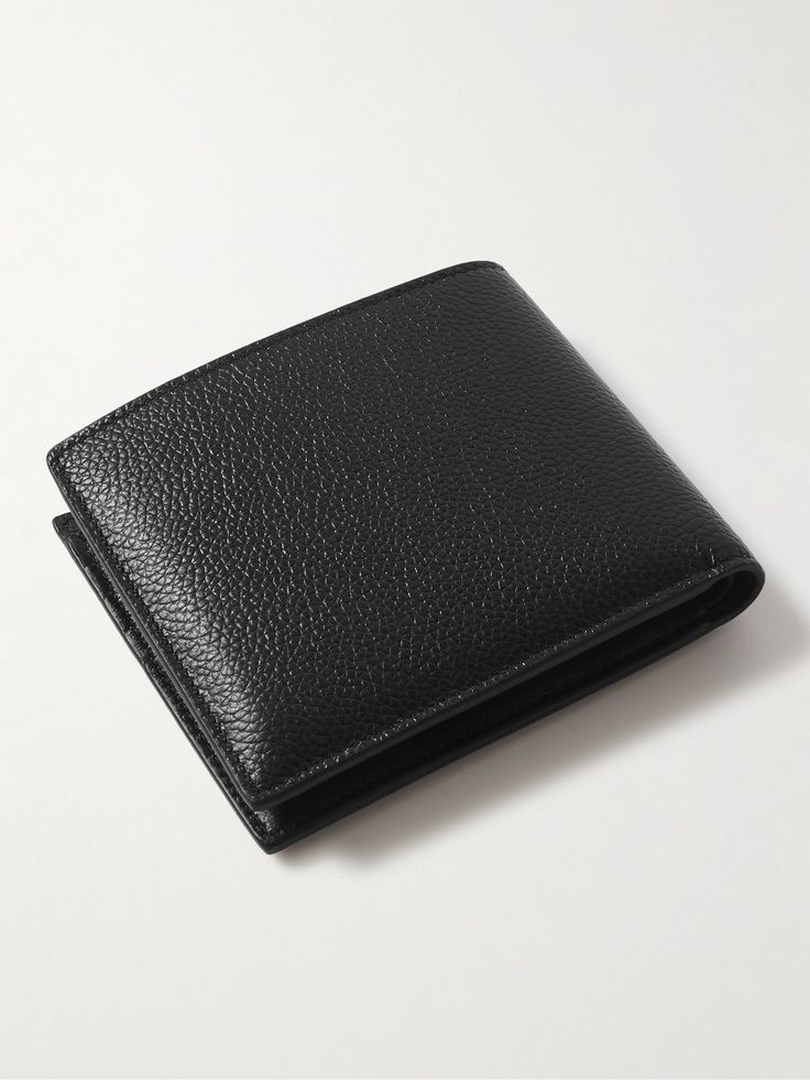 Balenciaga's wallet has been made in Italy from hardy full-grain leather. The brand's name is printed in crisp lettering at front and it's fitted with plenty of organisational slots inside. Classic Textured Leather Wallet For Business, Classic Textured Leather Business Wallet, Luxury Bifold Wallet With Rfid Blocking, Textured Leather Wallets For Formal Occasions, Luxury Leather Trifold Wallet, Formal Textured Leather Bifold Wallet, Formal Leather Wallet With Leather Lining, Formal Textured Leather Wallet, Designer Leather Wallet With Leather Lining