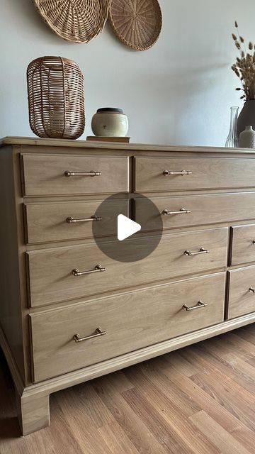 a large wooden dresser sitting on top of a hard wood floor