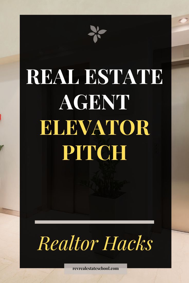 the real estate agent elevator pitch is in front of an open door with flowers on it