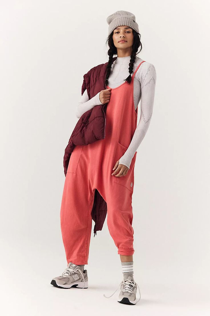 Hot Shot Onesie | Free People Comfortable Relaxed Fit Overalls, Comfortable Solid Jumpsuits And Rompers With Pockets, Cotton Athleisure Jumpsuits And Rompers For Loungewear, Relaxed Cotton Jumpsuits And Rompers For Lounging, Relaxed Fit Overalls Jumpsuit For Loungewear, Relaxed Fit Overalls For Loungewear, Relaxed Fit Jumpsuits And Rompers For Loungewear, Cotton Athleisure Jumpsuits For Leisure, Casual Loose Jumpsuits And Rompers In Solid Color