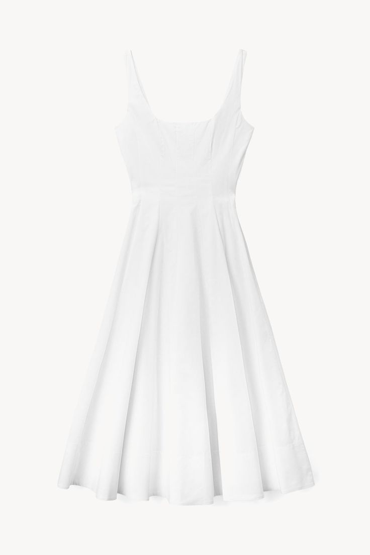 The Wells Dress features a corset-style panel construction to create a flattering, fitted shape through the waist and a midi length a-line skirt. Made out of lightweight cotton poplin. Selling Clothes, Mid Dresses, Corset Style, Full Skirt, Well Dressed, Dress White, A Line Skirt, Cotton Poplin, A Line Skirts