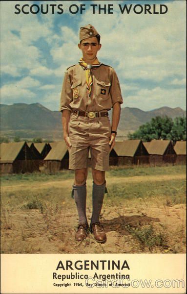 an advertisement for the scouts of the world shows a man in uniform with his hands on his hips