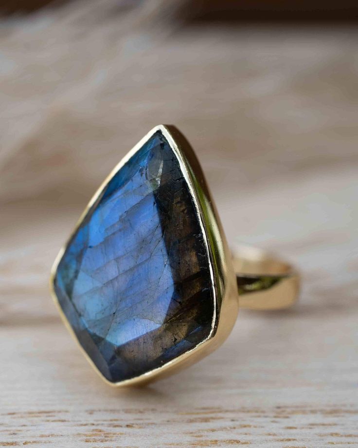 Rainbow Labradorite Ring * Gold Ring * Gemstone * Gold Plated * Statement *Bridal *Wedding * Natural  *Handmade * BJR257 Magical Abilities, Psychic Powers, Labradorite Ring, Metal Band, Plated Jewelry, Metal Bands, Gold Plated Jewelry, Jewelry Plate, Base Metal