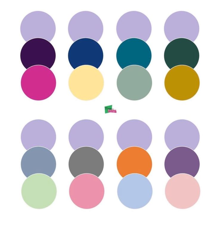 an image of different colored circles in the same color scheme on a white background,