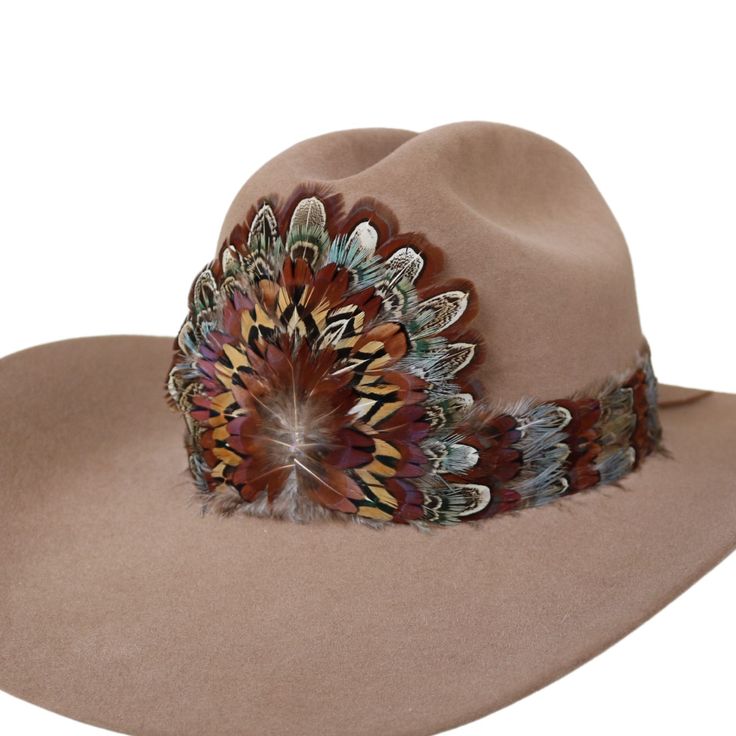 The Rowan (short) is a smaller version of our best selling hat band. Specially designed for small sized hats (6 7/8 and under) and kids hats.    100% Feather  Length: approx. 53cm (not including leather ties)  Width: 2cm  Crest dimensions: 4"w X 3.25"h Adjustable Multicolor Hat For Western-themed Events, Kentucky Derby Adjustable Short Brim Felt Hat, Adjustable Felt Hat For Kentucky Derby With Short Brim, Adjustable Felt Hat For Kentucky Derby Country Events, Adjustable Fit Flat Brim Hat For Country Events, Adjustable Ranch Cap, Adjustable Brimmed Felt Hat For Kentucky Derby, Multicolor Fedora With Curved Brim For Rodeo, Custom Brimmed Hat For Country Events