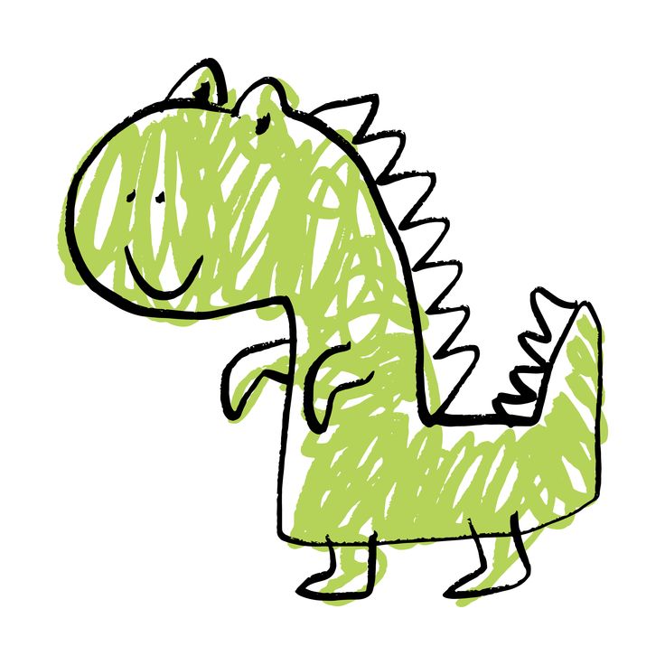 a drawing of a green dinosaur