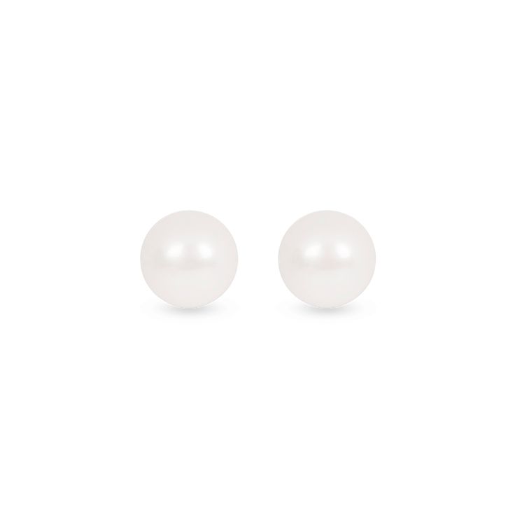 Medium Pearl Earrings Classic White Gold Earrings, Classic White Gold Earrings With Timeless Design, Classic Sterling Silver Earrings With Timeless Design, Minimalist Earrings With Timeless Design As Gift, Timeless Design Round Earrings For Gift, Refined Round Pearl Earrings As Gift, Refined Round Pearl Earrings For Gift, Modern Everyday Pearl Earrings, Modern Pearl Earrings For Anniversary