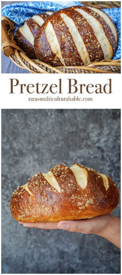 Pretzel Bread loaves in a basket and one loaf held up by a hand. Flammkuchen Recipe, Homemade Pretzel, Pretzel Bread, Baking Soda Benefits, Homemade Pretzels, Homemade Bread Recipes Easy, Artisan Bread Recipes, Pretzels Recipe, Best Bread Recipe