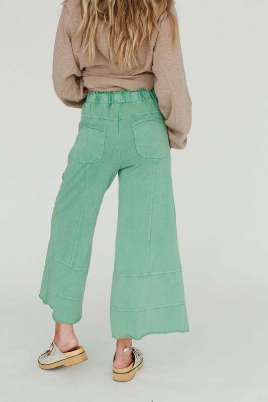 Lucky One Wide Leg Pant - Taupe | Three Bird Nest Green Fall Loungewear Bottoms, Comfortable Cotton Wide Leg Pants For Fall, Comfy Stretch Wide Leg Pants, Green Wide Leg Pants For Loungewear In Fall, Green Wide Leg Pants For Loungewear, Green Wide Leg Pants For Fall Loungewear, Spring Cozy Wide Leg Pants, Relaxed Bottoms For Elevated Casual Fall Wear, Cozy Wide Leg Spring Pants