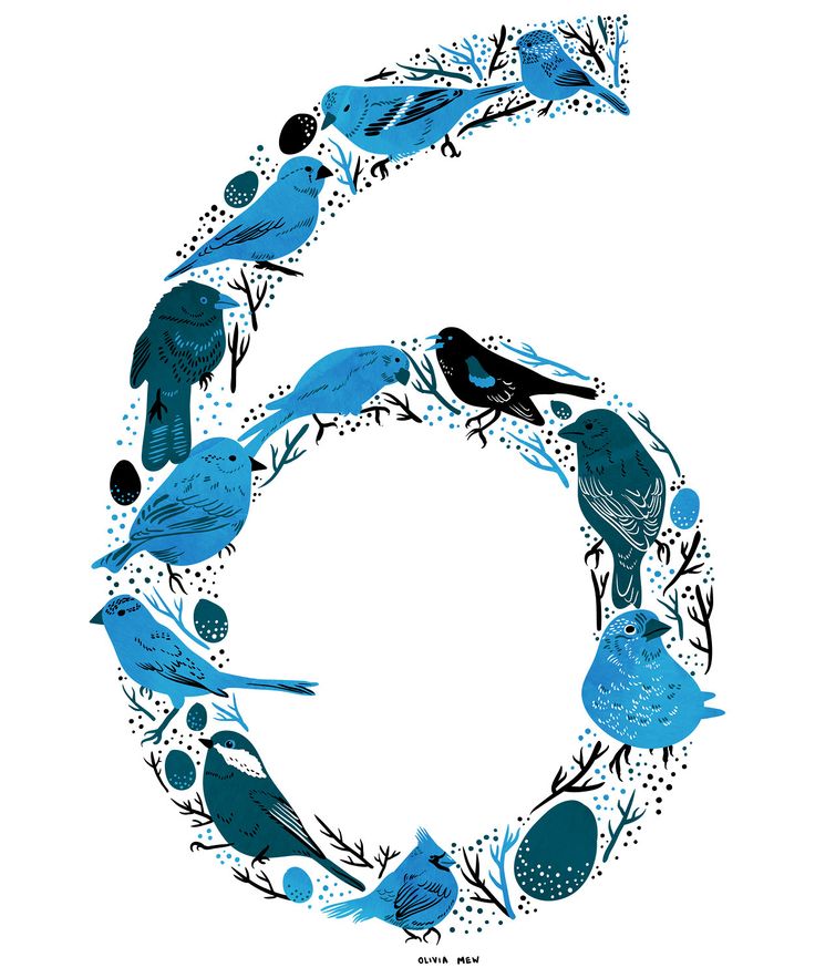 the letter c is made up of blue birds