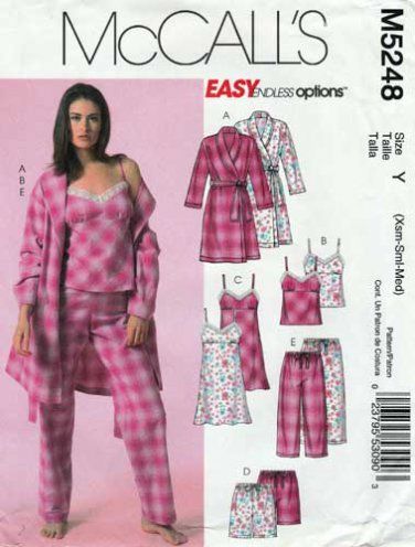 McCall's M5248 Women's Robe, Pajamas, Nightgown Sewing Pattern Misses' Size 4-6-8-10-12-14 UNCUT Buzz Lightyear Costume, Nightgown Pattern, Top Sewing, Belt Top, Pants Sewing Pattern, Kleidung Diy, Mccalls Sewing Patterns, Top Sewing Pattern, Women's Robe