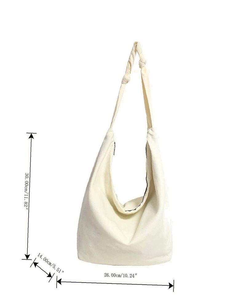 Bag For Love - Minimalist Large Capacity Hobo Bag - Women Shoulder Bags Product Description Color White Pattern Type Letter Style Preppy Bag Size Large Quantity 1 piece Details Ruched Composition 100% Cotton Material Canvas Size Chart INCH CM Size Bag Width Bag Height Bag Length one-size 5.5 11.8 10.2 Size Bag Width Bag Height Bag Length one-size 14 30 26 Similar Products h2 { text-align: center; } .red-box { width: 100%; display: flex; flex-direction: row; flex-wrap: wrap; justify-content: cent Trendy White Hobo Bag With Large Capacity, Trendy White Hobo Bag For Everyday, Trendy White Hobo Bag For School, Casual White Hobo Bag For School, White Hobo Bag With Adjustable Strap For Daily Use, White Canvas Hobo Bag For Daily Use, Trendy White Hobo Bag For Travel, White Hobo Bag With Removable Pouch For School, Versatile White Canvas Bag With Adjustable Strap