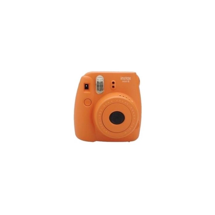 an orange camera on a white background