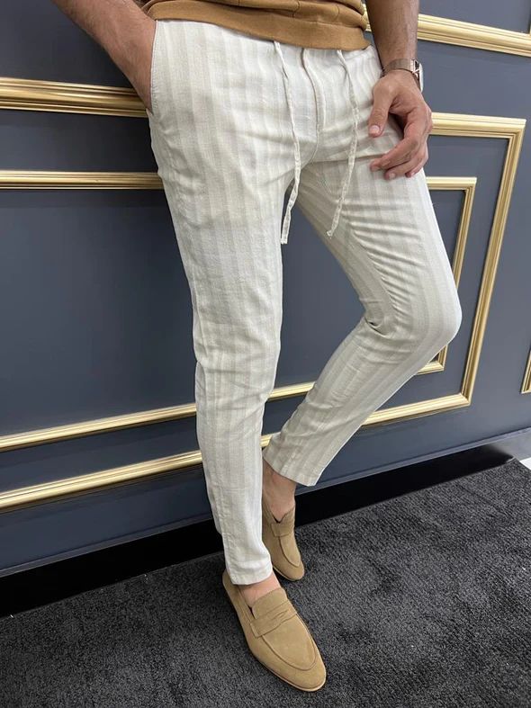 Bojoni Uluwatu Slim Fit Beige Rope Detailed Trouser | BOJONI Beige Pants Men, Black Men Fashion Casual, Expensive Clothes, Beige Pants, Black Men Fashion, Mens Fashion Casual, Black Men, Fashion News, Mens Pants