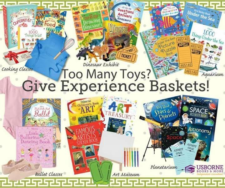 there are many toys and books on this page