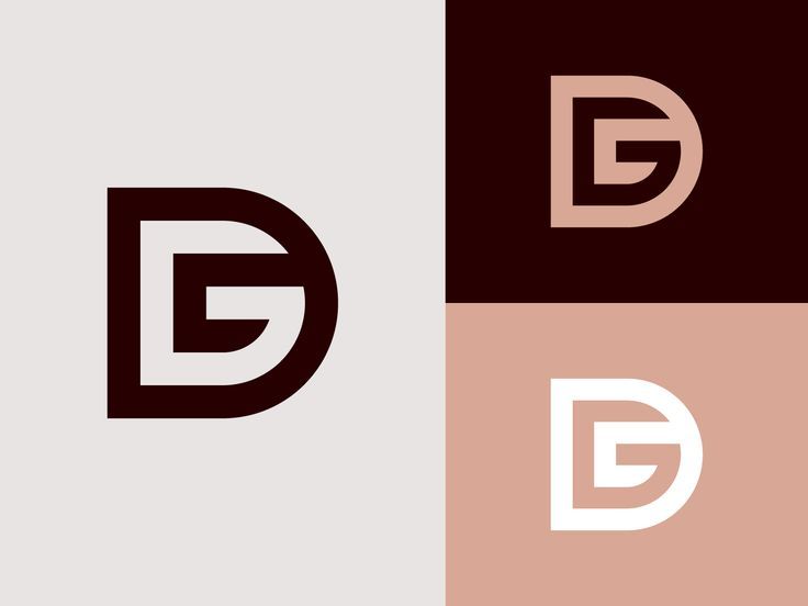 the letter d is made up of two different colors and font styles, including brown, beige