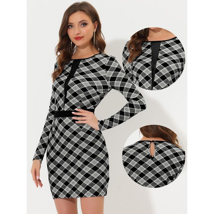 Shapely and Chic, this cocktail dress is an essential for your wardrobe. This bodycon dress with a slim silhouette in a plaid print, which will fully show your perfect shape. The midi dress is suitable for club, evening parties, cocktails, casual, home, work, daily, and Other Special Occasions. Pair it with high heels and coat in spring/summer/autumn and winter. Long Sleeve Mermaid Dress, Women Dresses Casual Summer, Plaid Dresses, Women Bodycon Dress, Casual Home, Home Work, Royal Blue Dresses, Midi Cocktail Dress, Poplin Dress