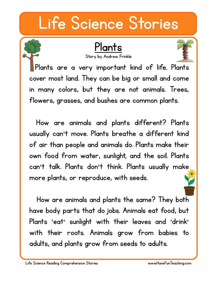 an orange and white poster with the words life science stories written on it, in front of