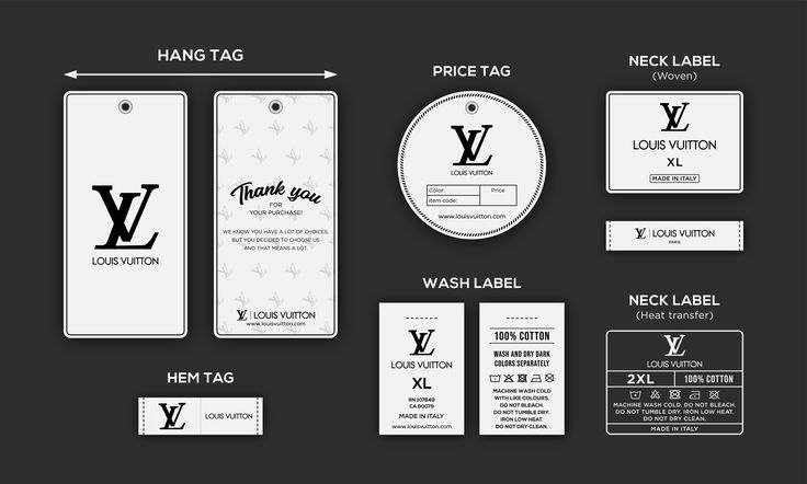 a set of business cards, tags and stickers for louis vuitton's