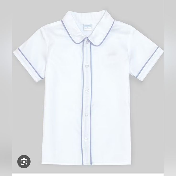 Edgehill Collection Boys Shirt Peter Pan Collar Front Button Closure Short Sleeve New To Poshmark Sign Up With My Code Nandolov And Save $10 On Your First Order. Collared Shirt For School In Summer, Collared Summer Shirt For School, Blue Short Sleeve School Shirt, Classic Short Sleeve School Shirt, Classic Short Sleeve Shirt For School, Classic Button-up Tops For School, Classic Summer School Tops, White Collared Preppy Shirt, White Collared Top For School