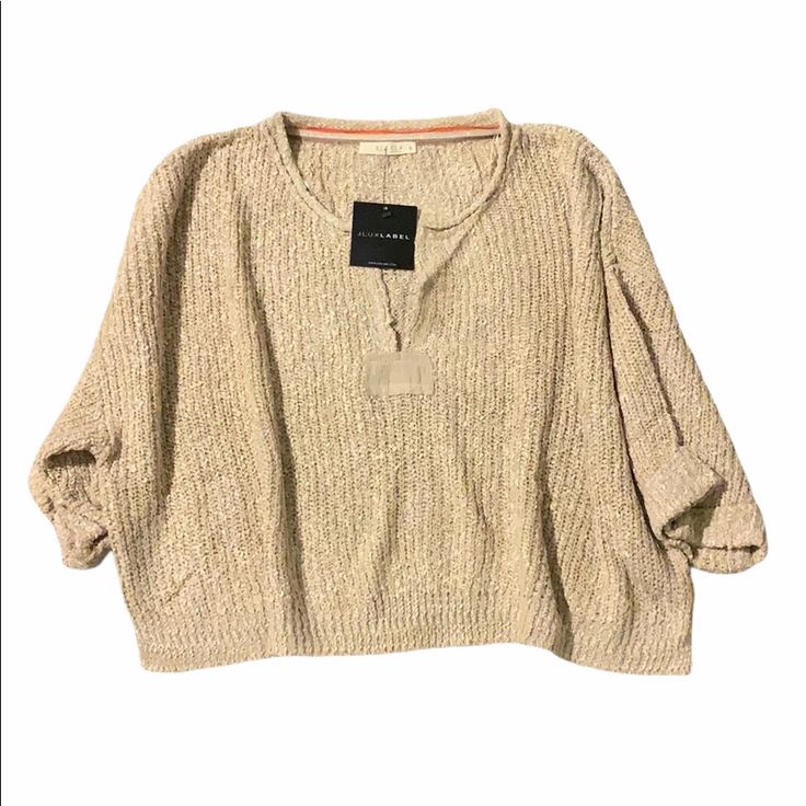 Nwt Jluxlabel Oatmeal Karly Cropped Knit Sweater -Size: Large -Measurements Approx: Bust To Bust: 30”(Not Stretch) -Total Length: 20” -Color: Oatmeal -Material: 45% Polyester/55% Acrylic -Style #: Im4439oatmeal-3 -Details: Knit; Soft; Rolled Fixed Sleeves; Oversized -Brand: Illa Illa -Condition: New W/ Tags In Packaging -Color May Vary -Photo Credit: Jluxlabel -Accurately Described & Represented -Final Sale. Backed By Pm Buyer Protection. Buyer Agrees To & Understands Condition Of Item. Beige V-neck Sweater For Fall Loungewear, Beige Knit V-neck Sweater, Soft Knit Neutral Sweater For Spring, Soft Knit Sweater In Neutral For Spring, Cozy Neutral Sweater For Spring, Casual Oatmeal Sweater For Fall, Cozy Oatmeal Sweater For Fall, Beige Textured Knit V-neck Sweater, Cozy Beige Knitted V-neck Sweater