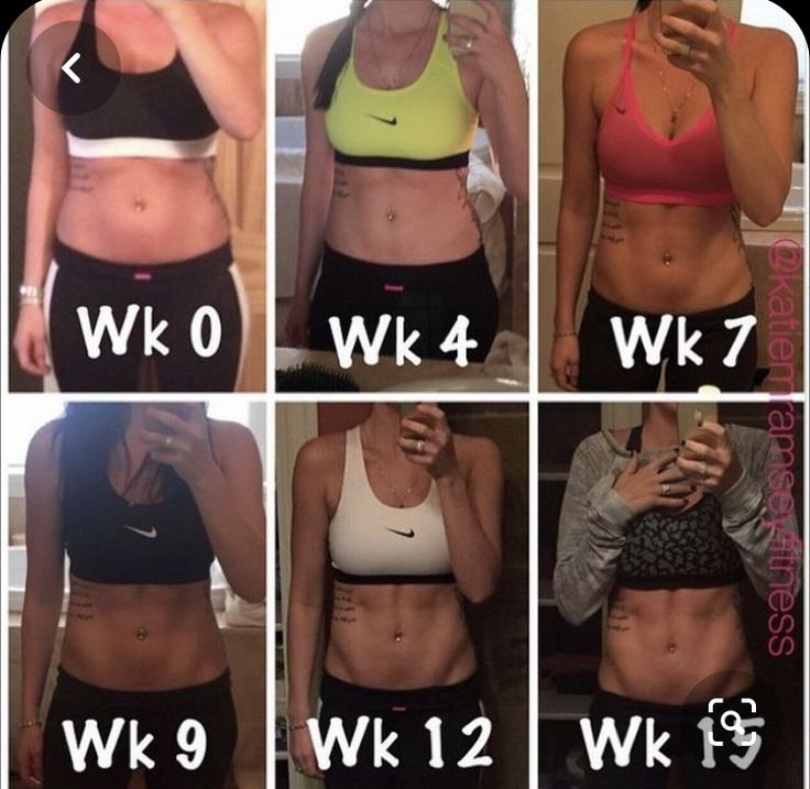 a woman's six different types of waist and stomach before and after her workout