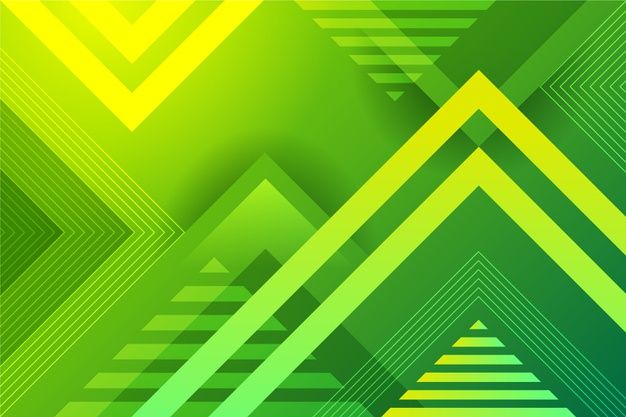 an abstract green and yellow background with many different lines in the shape of triangles