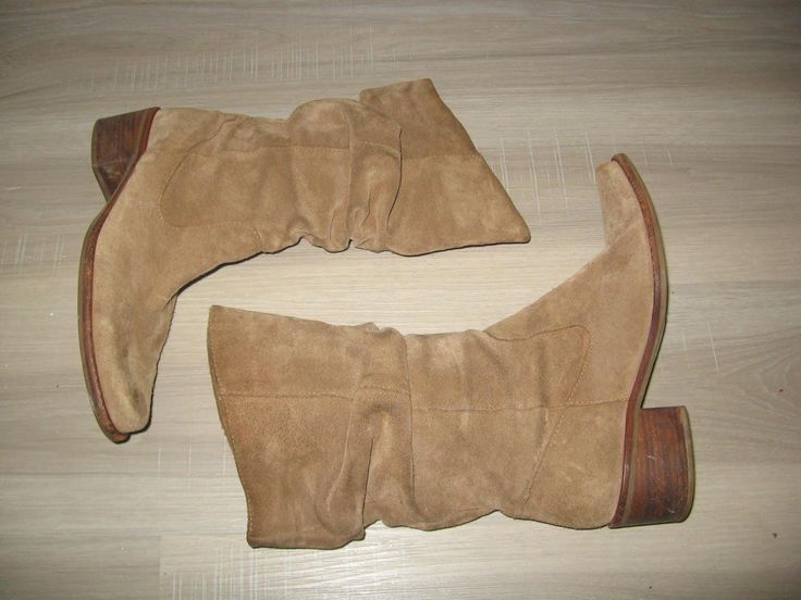 VTG Stunning Nicole Deed Made In Brazil Slante High Low Beige Slouchy Scrunched Mid Heel Calf High Suede Leather Grunge Boho Fashion Western Boots Size:  7 M MEASUREMENTS Height:   11 3/4" & 13 1/2"  Length:  10 1/2"  Width:   3 1/4" Heel Height:   2" See pictures for condition  Please contact ANVINTRO with any questions regarding this item Scrunched Boots, Boho Mode, Beige Boots, Slouchy Boots, Made In Brazil, Mid Heel, Suede Boots, Style Board, Western Boots