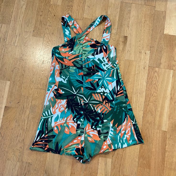 Beautiful Tropical Colors Summer Short Romper, Size Small, New With Tags, Will Sit Best Smaller Chest And Bottom Lady. I Originally Purchased It For Myself But My Brest And Bottom Didn’t Fit In It. I Will Be Very Happy If This Beautiful Romper Find New Owner Green Tropical Print Jumpsuits And Rompers For Spring, Green Beachwear Jumpsuits And Rompers For Day Out, Green Overall Jumpsuits And Rompers For Vacation, Green Printed Jumpsuits And Rompers For Beach Season, Green Printed Summer Jumpsuits And Rompers, Green Printed Summer Jumpsuit, Summer Green Printed Jumpsuit, Green Tropical Print Jumpsuits And Rompers For Summer, Zara Summer Jumpsuits And Rompers For Vacation