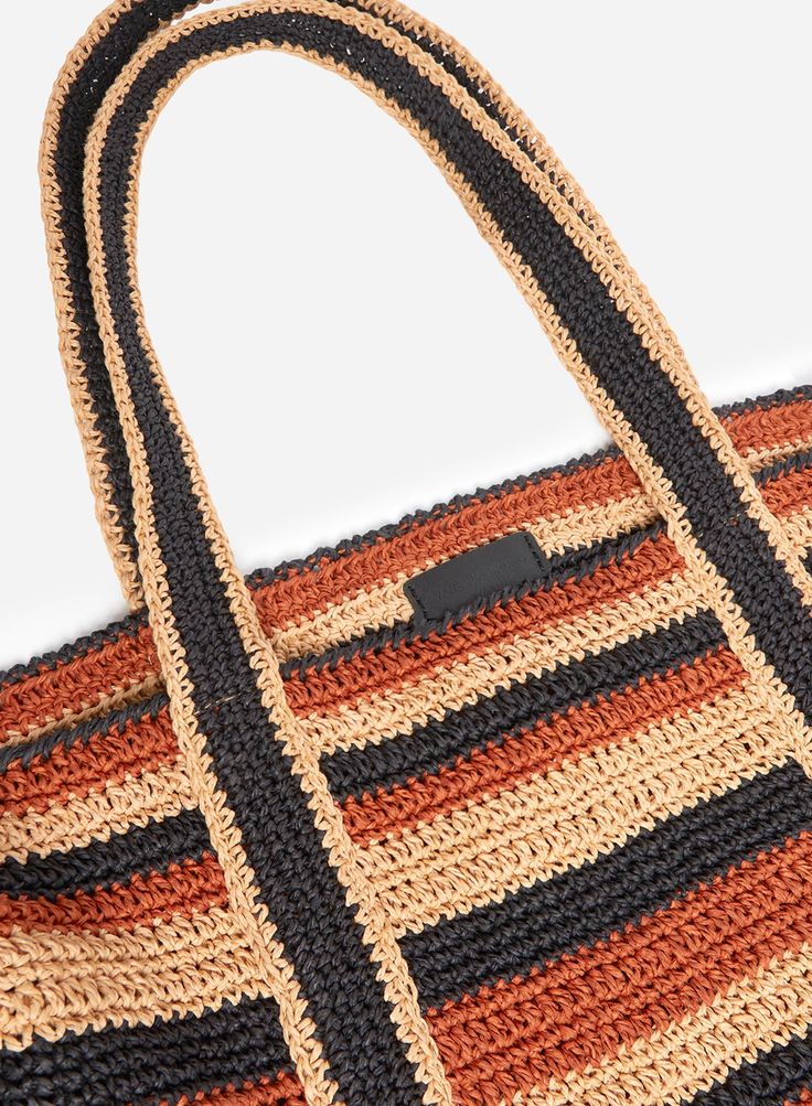 Just like Vanessa, we love this big "tote" bag that can be taken anywhere to enjoy a new day of adventure! This summer, the design house has been innovating with its iconic raffia to offer a handmade, fun and colourful paper version.Large paper raffia-effect Cabas tote.Two handles.Carried on the shoulder. Woven Top Handle Beach Bag For Travel, Multicolor Top Handle Crochet Bag For Travel, Multicolor Crochet Top Handle Bag For Travel, Multicolor Jute Crochet Bag For Shopping, Multicolor Jute Straw Bag For Shopping, Summer Orange Straw Bag With Leather Handles, Multicolor Jute Beach Bag For Everyday Use, Orange Straw Bag With Leather Handles For Summer, Multicolor Top Handle Bucket Bag For Beach