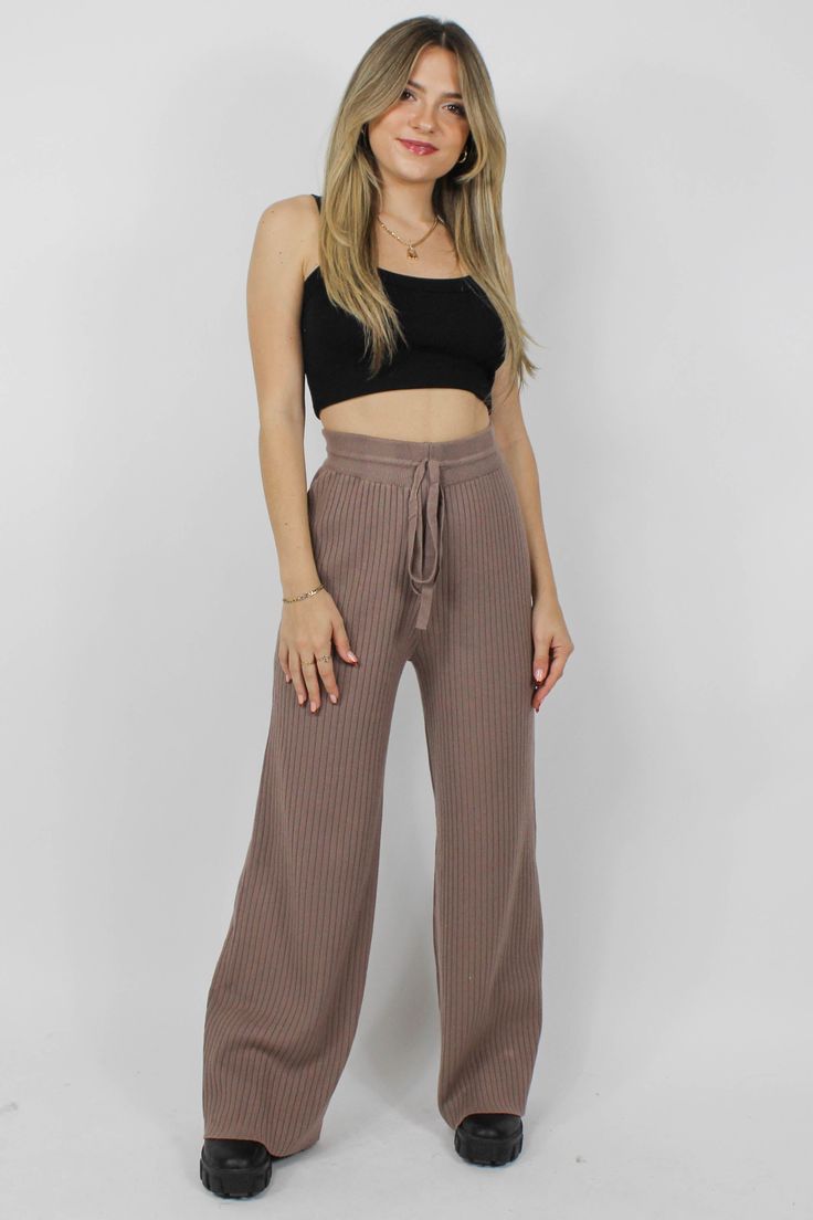 Sizing: *inseam may vary* DISCLAIMER: please note these pants have stretch and the measurements provided are prior to stretch X-Small - Waist: 22-24 inches Inseam: 27.5 inches Small - Waist: 23-25 inches Inseam: 27.5 inches Medium - Waist: 24-26 inches Inseam: 28.5 inches Large - Waist: 27-29 inches Inseam: 29 inches X Chic Elastane Sweatpants For Loungewear, Elastane Trousers For Loungewear, High-waisted Elastane Pants For Loungewear, Elastane Straight Pants For Loungewear, Ribbed Stretch Wide Leg Bottoms, Stretch Cotton Ribbed Pants, Trendy Ribbed High-waisted Pants, Trendy Wide Leg Ribbed Bottoms, Trendy Full-length Ribbed Bottoms